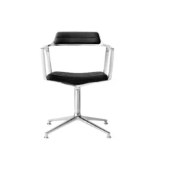 VIPP452 Swivel Chair with Gliders, black/polished aluminium