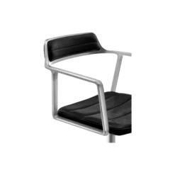 VIPP452 Swivel Chair with Gliders, black/polished aluminium