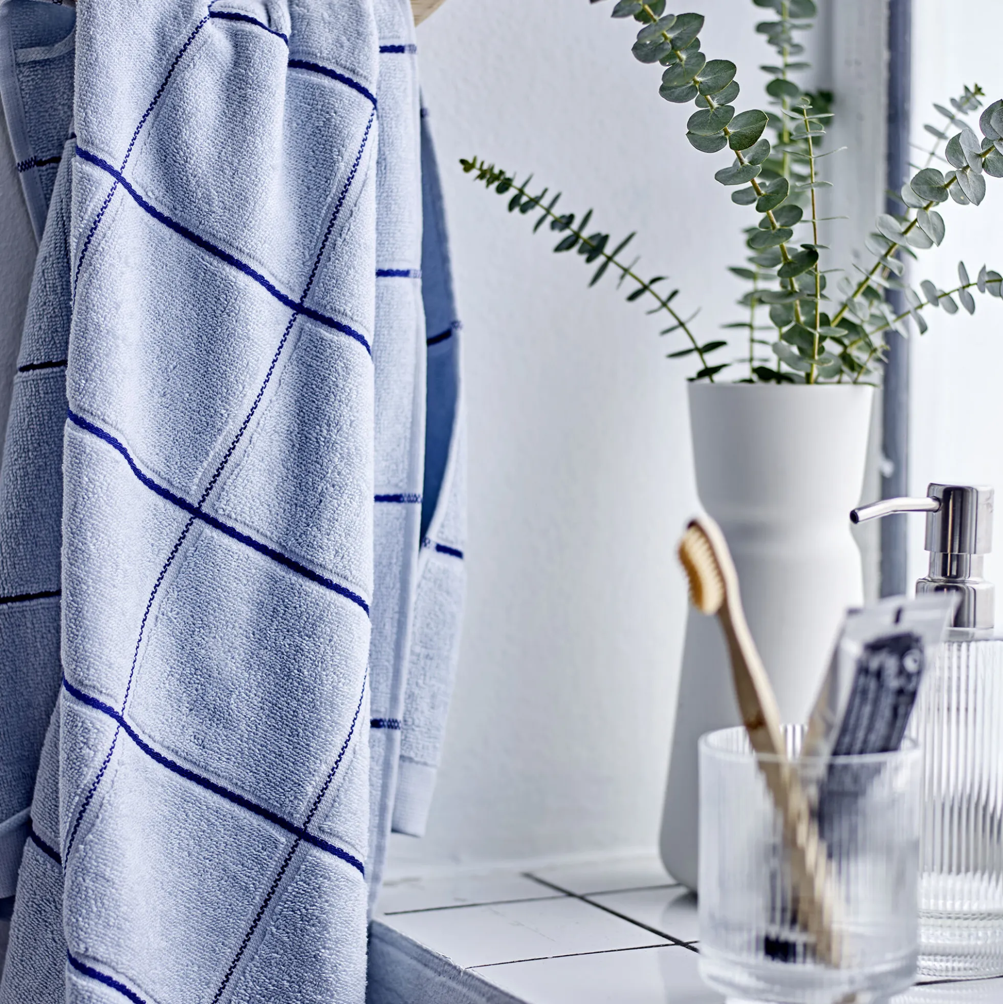 Vista håndklæde, linen blue