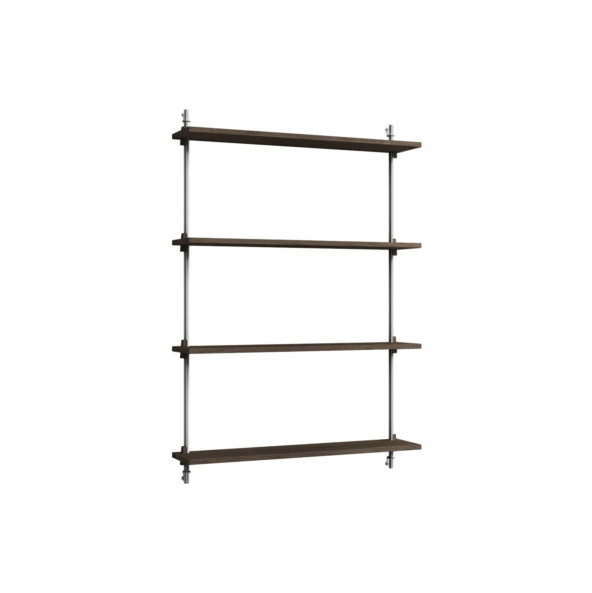 Wall Shelving Medium, smoked oak/stainless steel