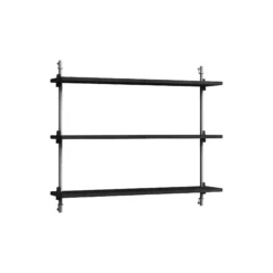 Wall Shelving Small, black/stainless steel