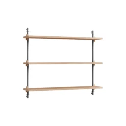 Wall Shelving Small, oak/stainless steel