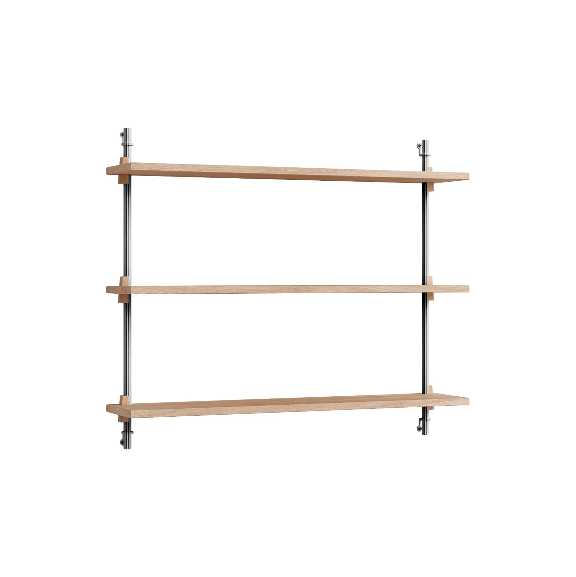 Wall Shelving Small, oak/stainless steel