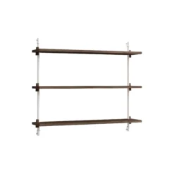 Wall Shelving Small, smoked oak/white