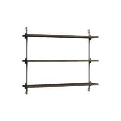 Wall Shelving Small, smoked oak/stainless steel