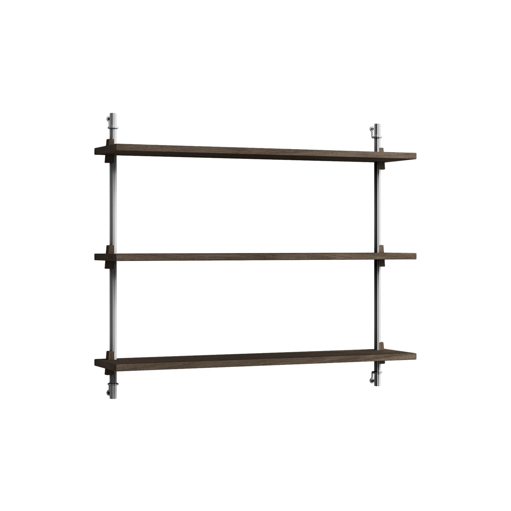 Wall Shelving Small, smoked oak/stainless steel