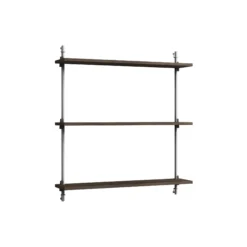 Wall Shelving Standard, smoked oak/stainless steel