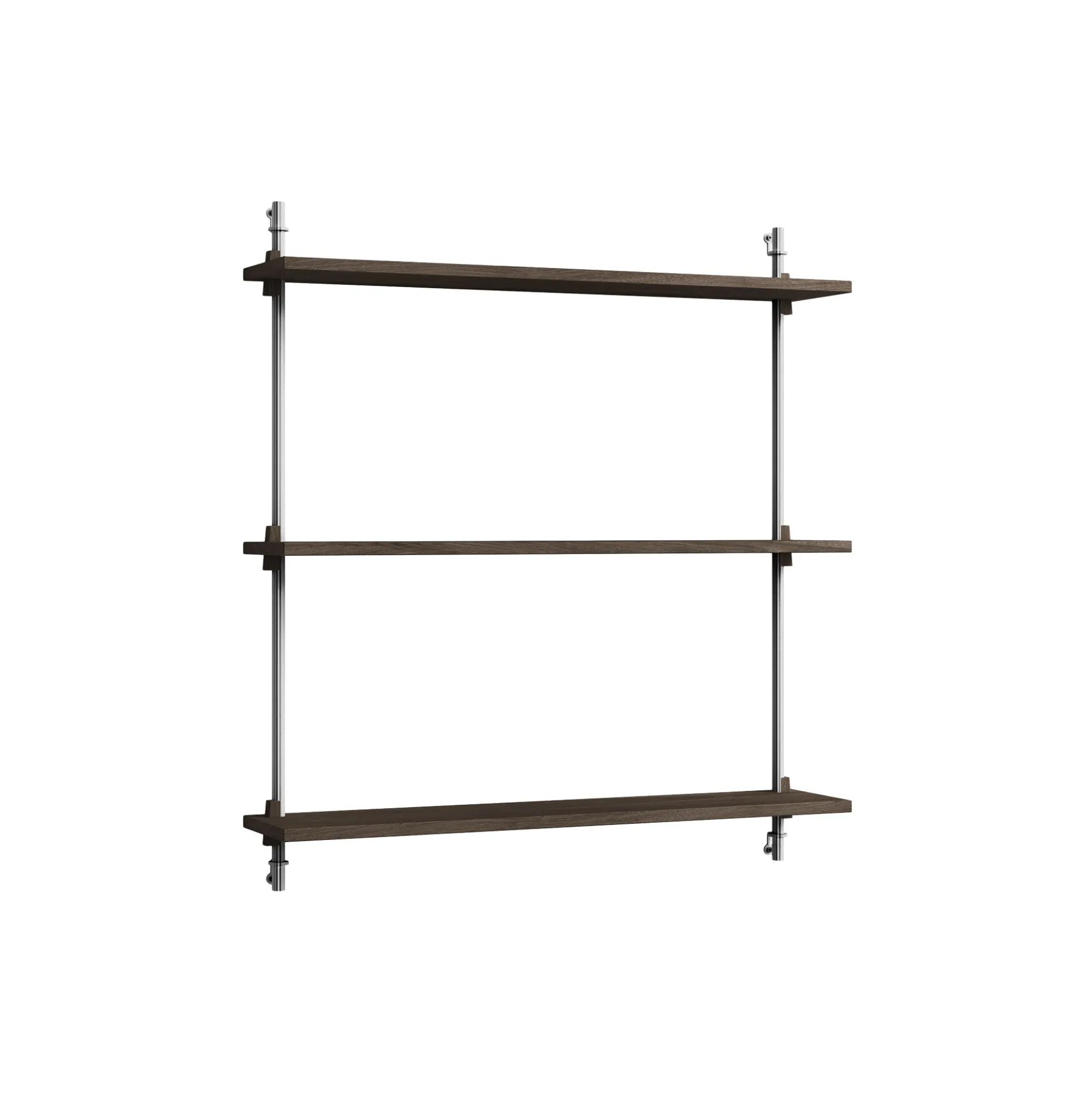 Wall Shelving Standard, smoked oak/stainless steel