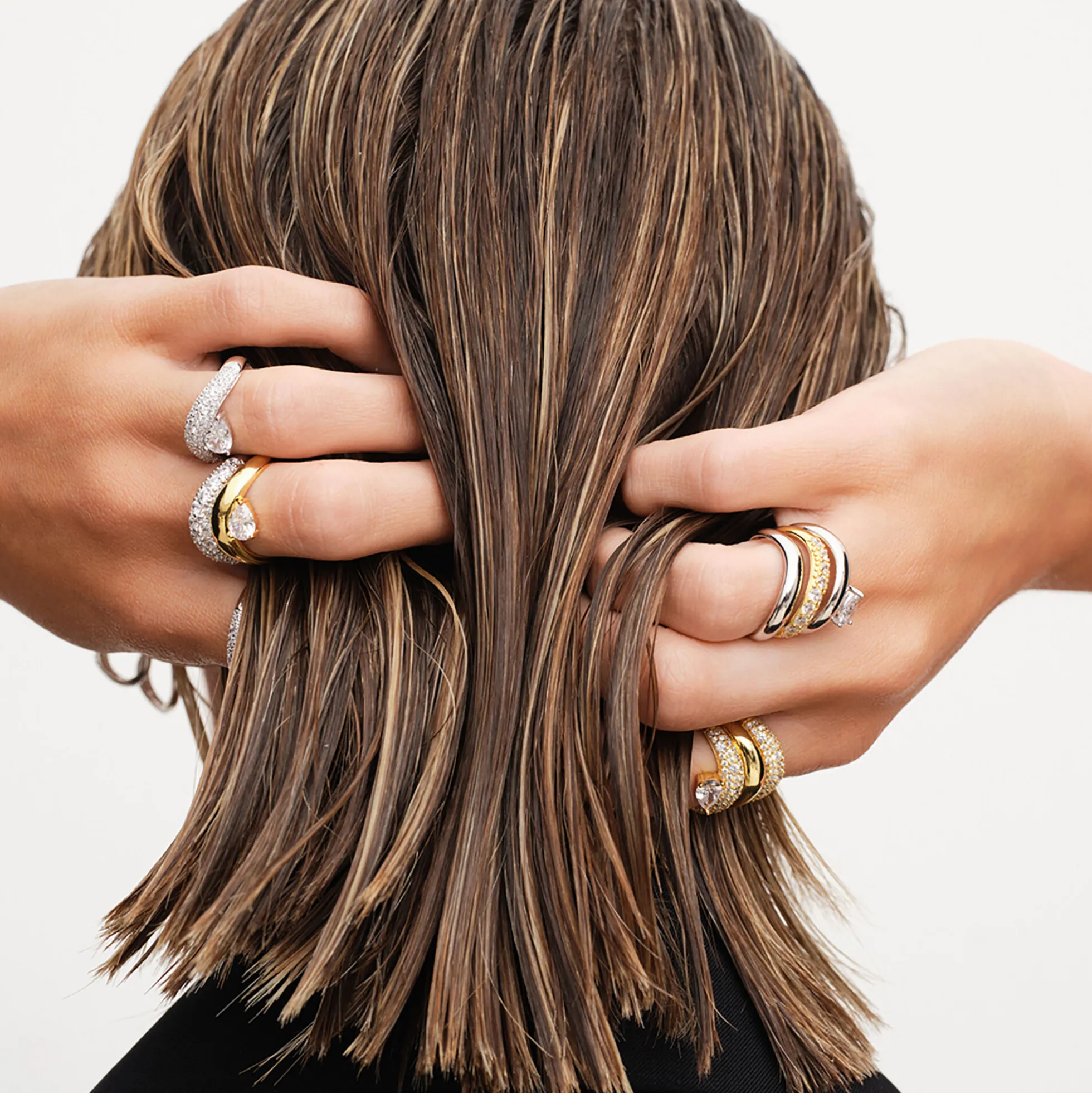 Wave Pave Combo Ring