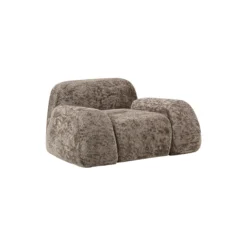Wolke Lounge Chair, teddy bouclé taupe