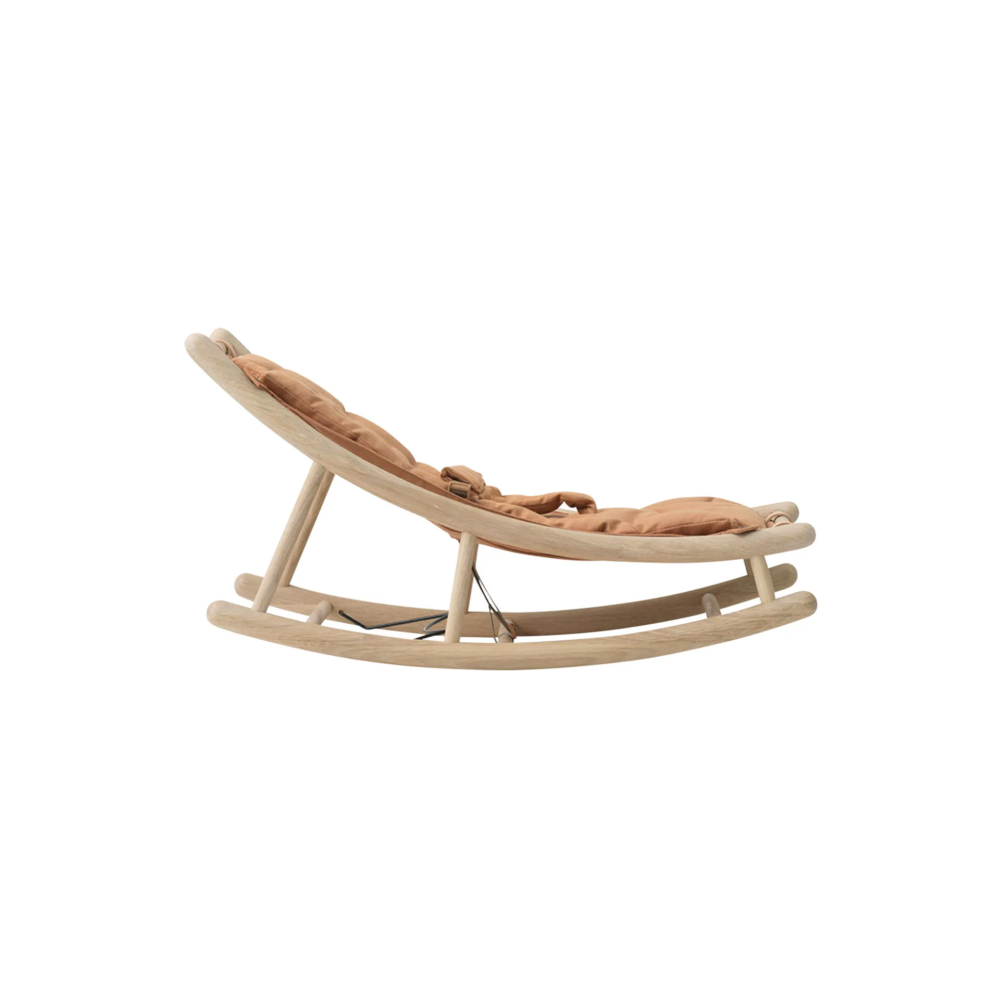 Wood baby & junior vippestol, eg/karamel