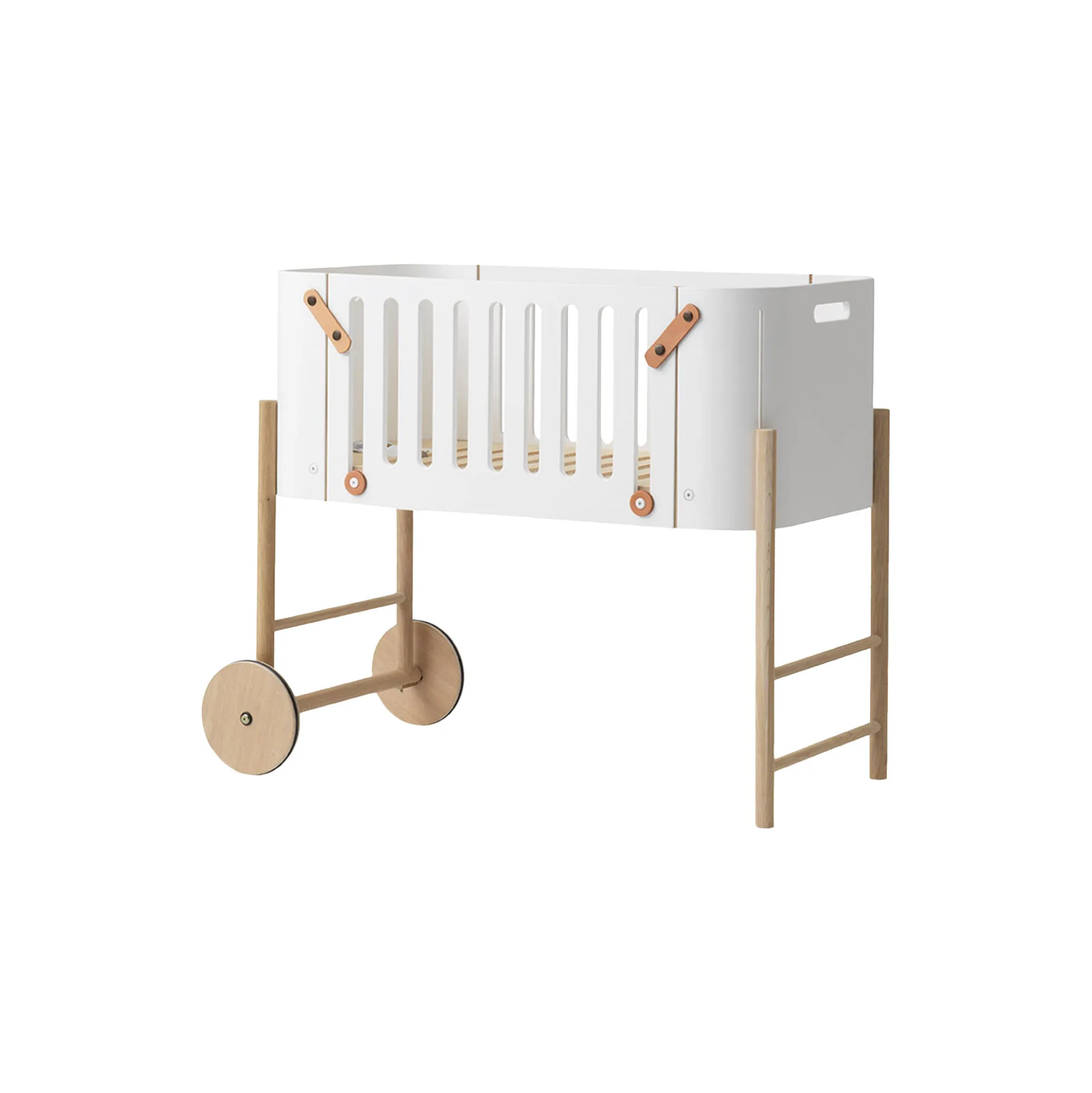 Wood co-sleeper inkl. ombyg til bænk, hvid/eg