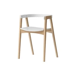 Wood justerbar armstol, hvid/eg