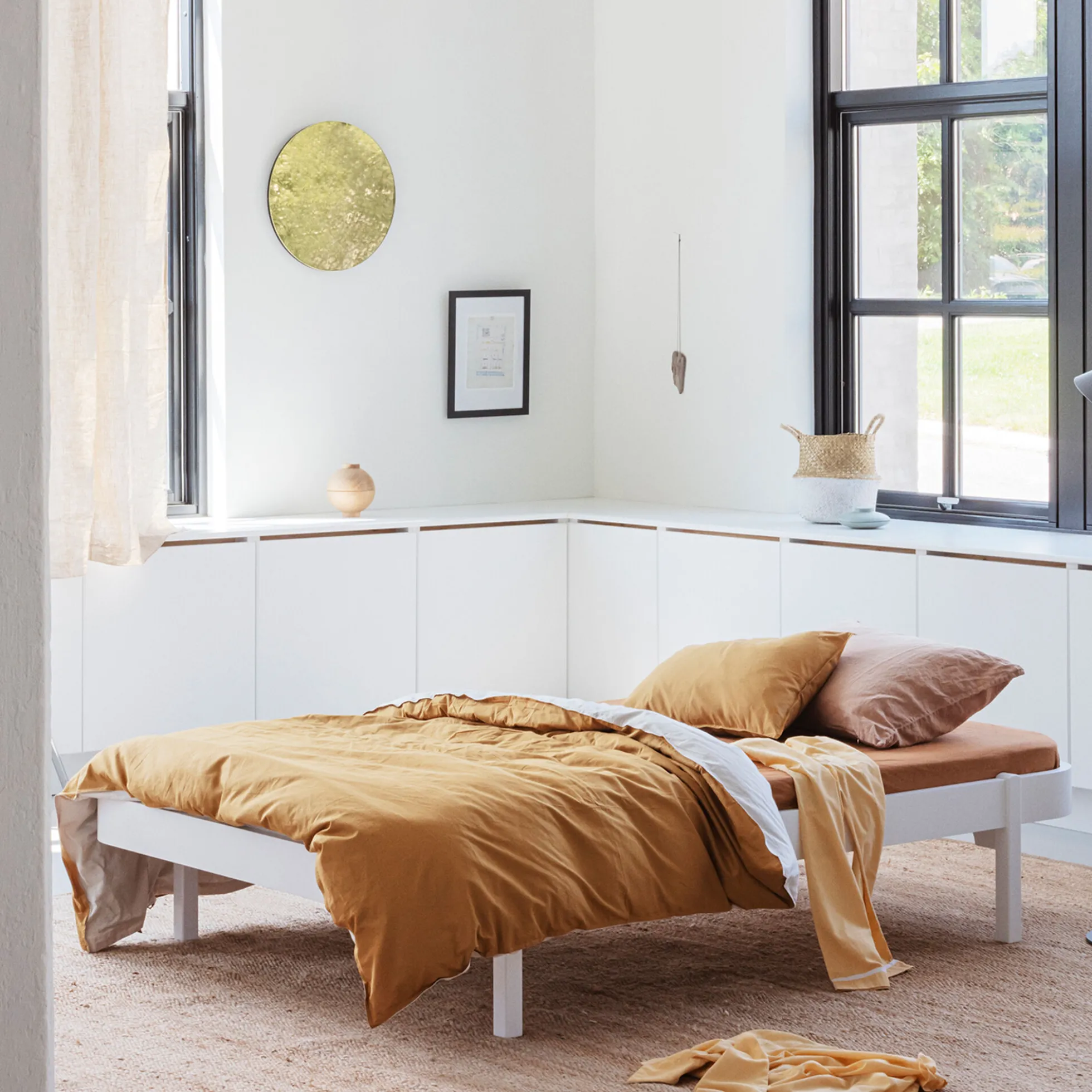 Wood lounger seng 120 cm, hvid