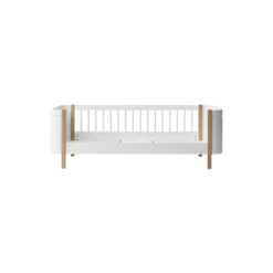 Wood Mini+ juniorseng 68x162 cm, hvid/eg
