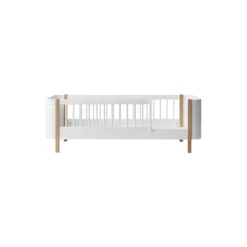 Wood Mini+ juniorseng 68x162 cm, hvid/eg