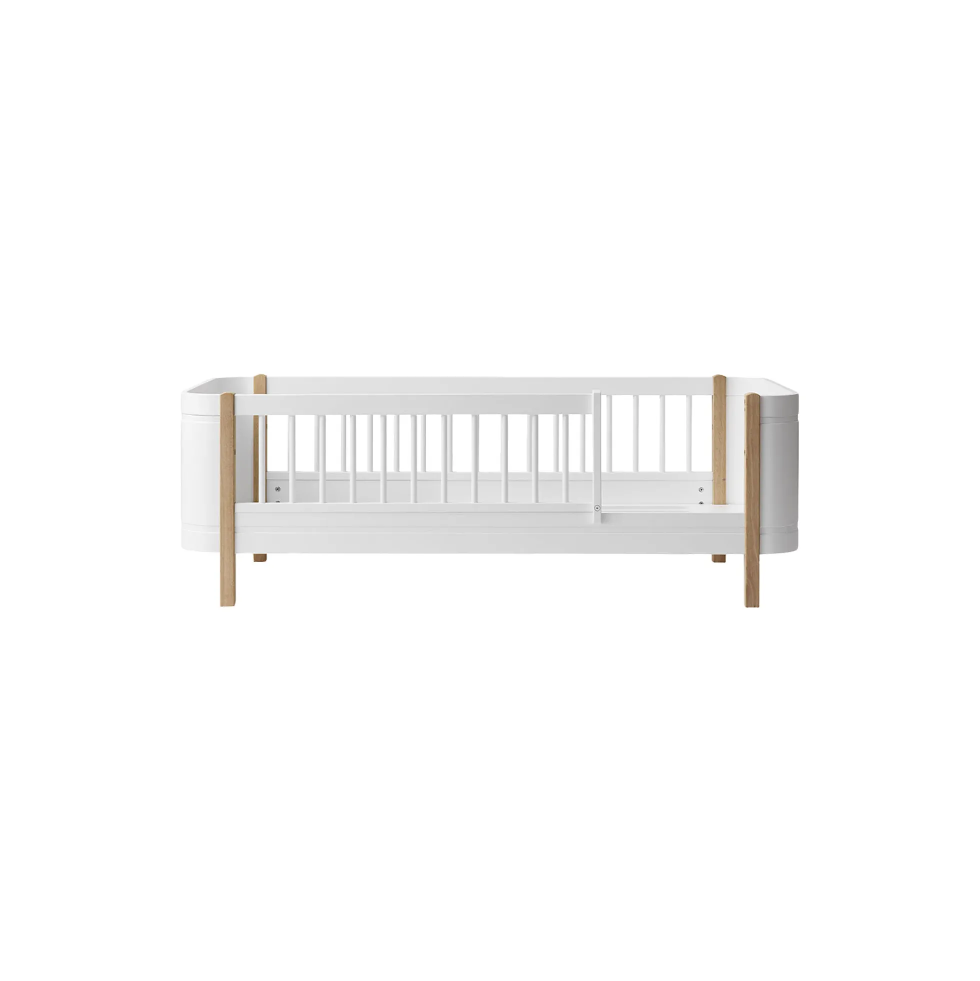 Wood Mini+ juniorseng 68x162 cm, hvid/eg