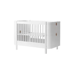Wood Mini+ tremmeseng ekskl. junior kit 68x122 cm, hvid