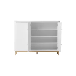 Wood multiskab 3 døre, hvid/eg