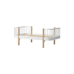 Wood Original juniorseng 90x160 cm, hvid/eg