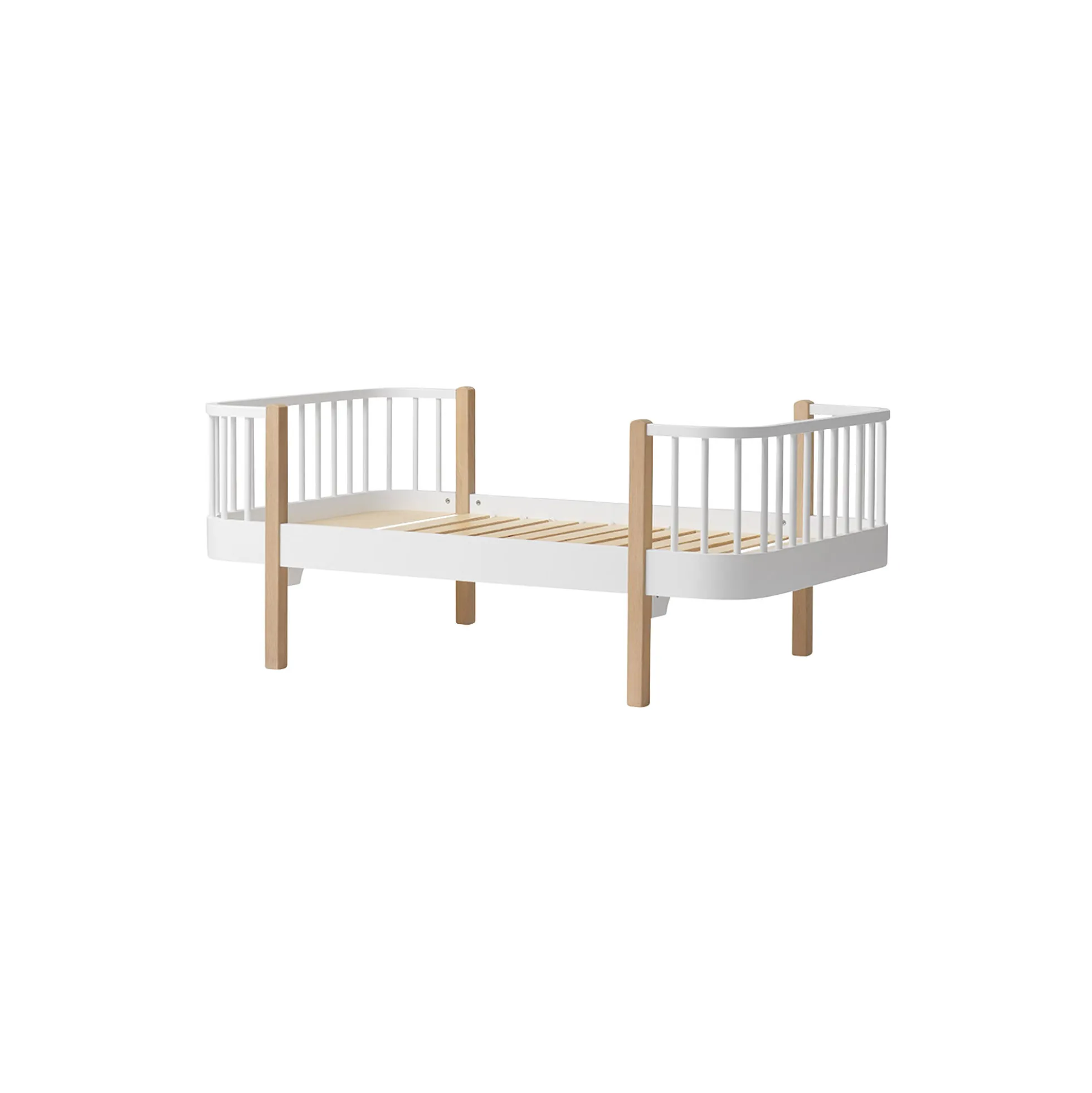 Wood Original juniorseng 90x160 cm, hvid/eg