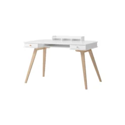 Wood skrivebord 72,6 cm, hvid/eg