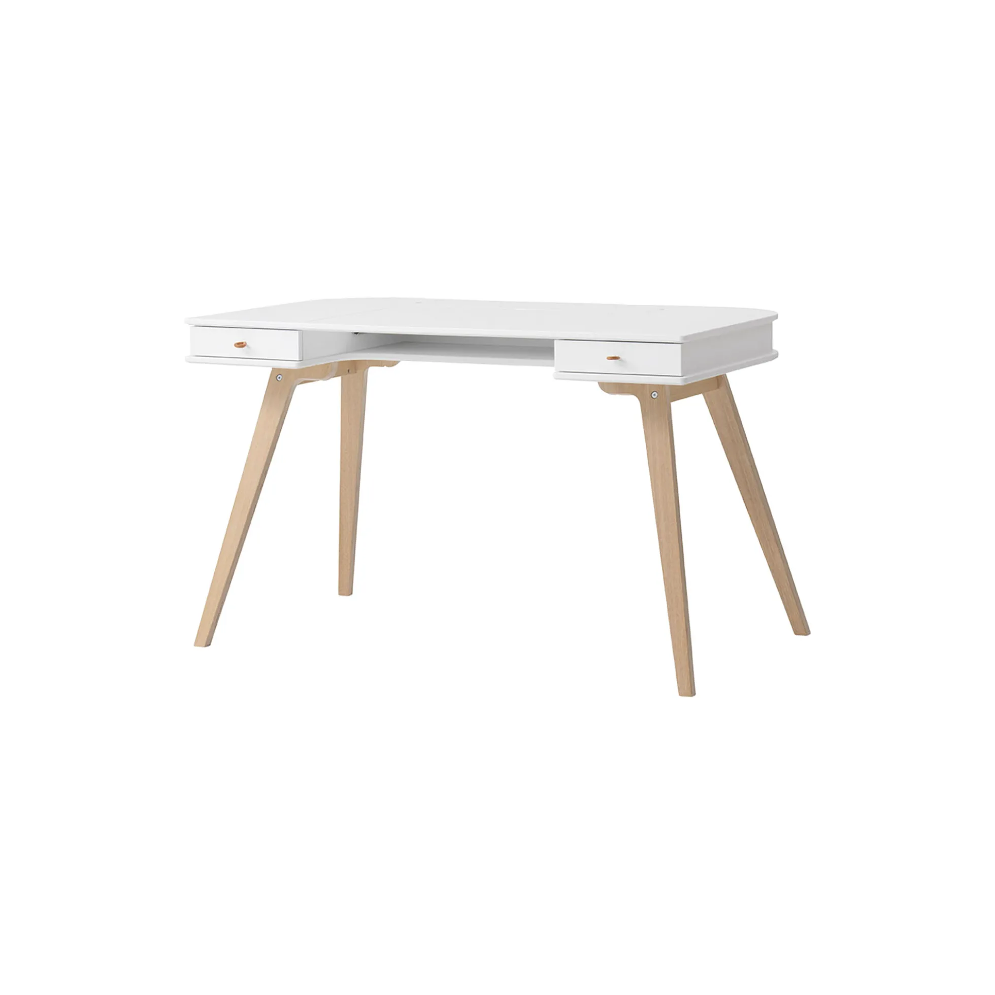 Wood skrivebord 72,6 cm, hvid/eg