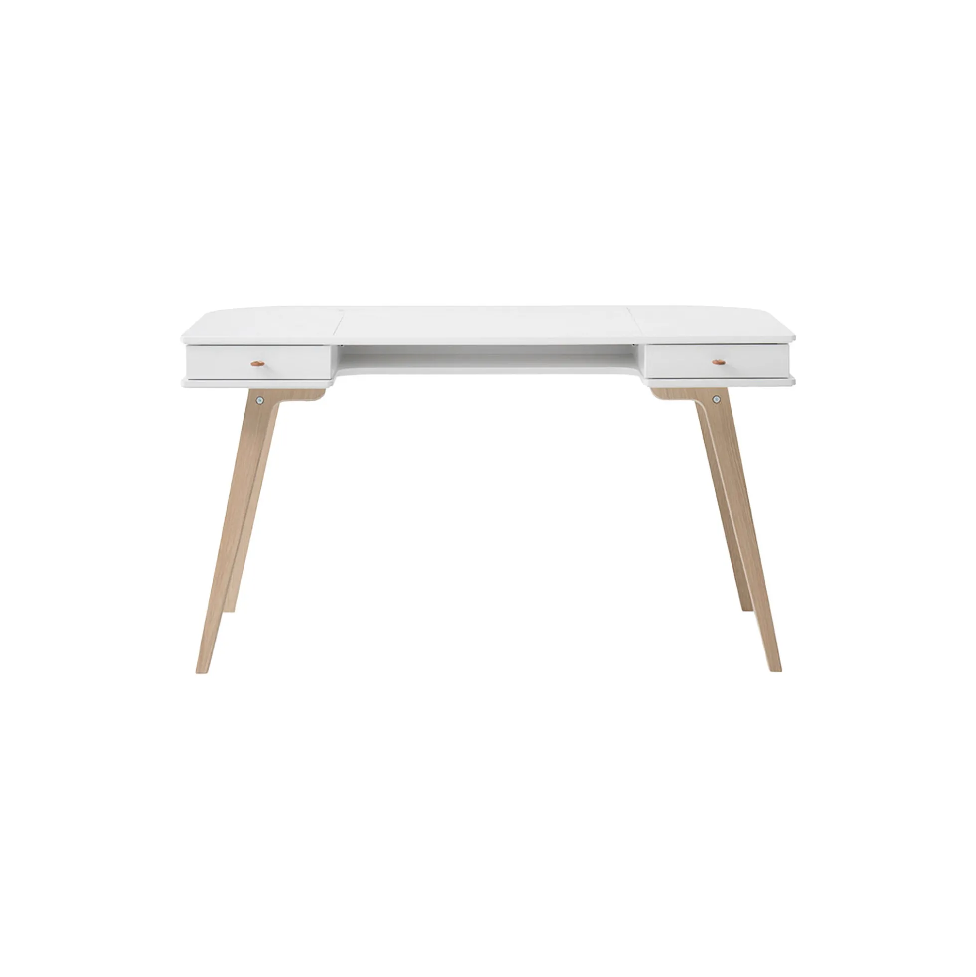 Wood skrivebord 66 cm, hvid/eg