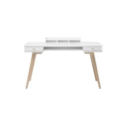 Wood skrivebord 66 cm, hvid/eg