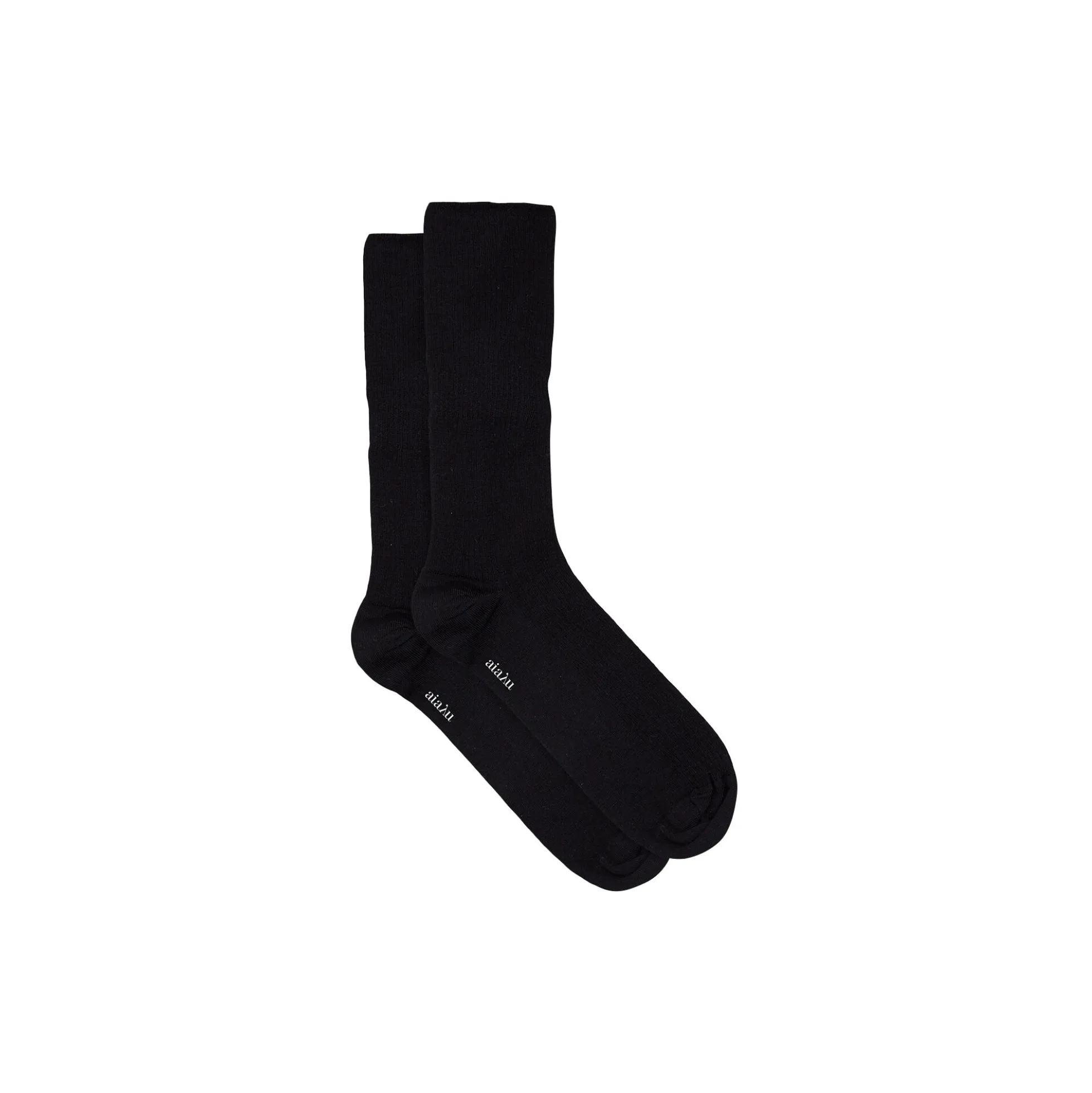 Wool Rib Socks, black