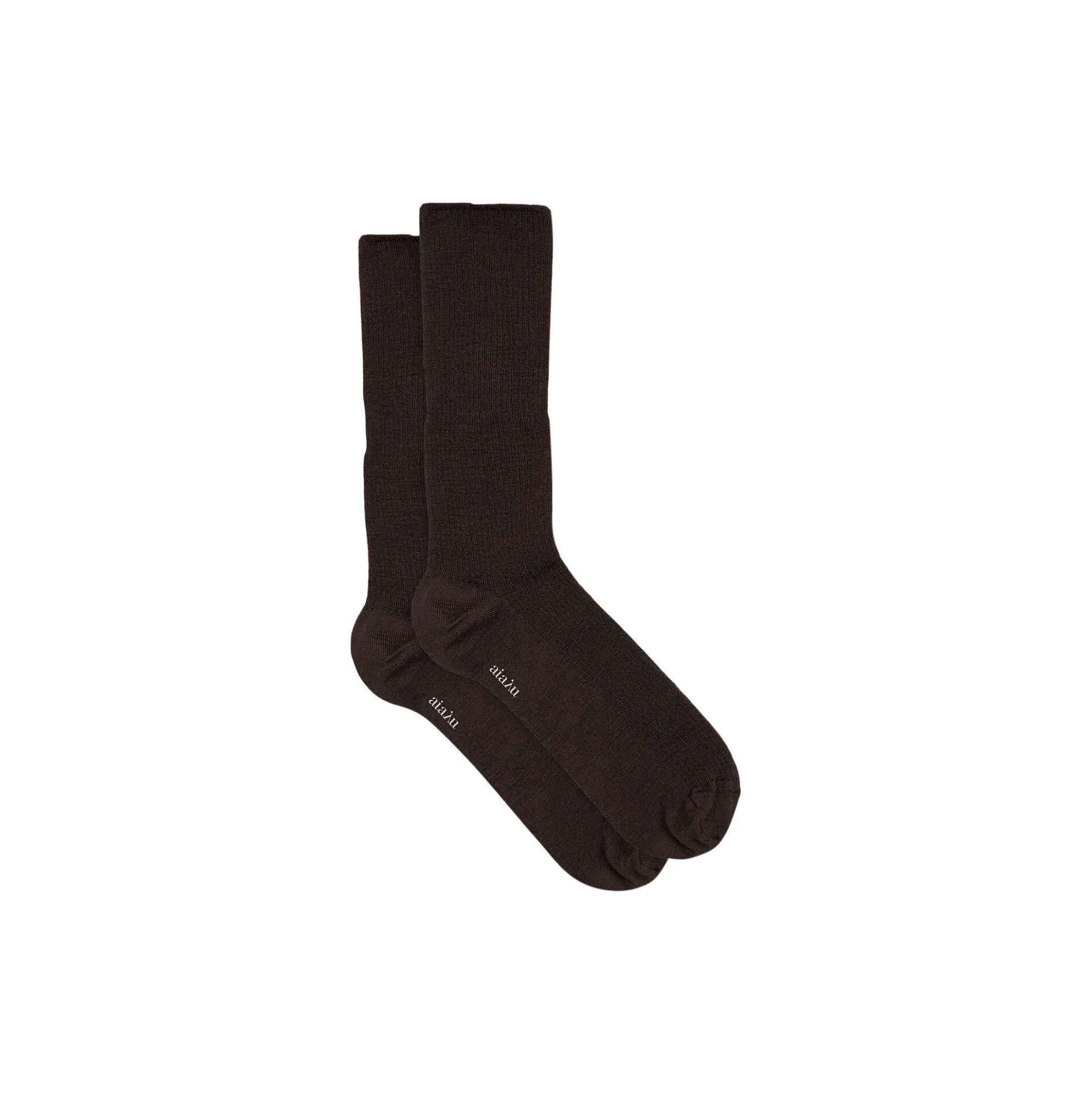 Wool Rib Socks, brown