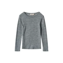 Wool T-Shirt L/S Alfie, 0224 melange grey