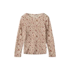 Wool T-Shirt L/S Alfie, 2475 rose flowers