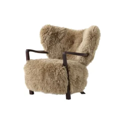 Wulff ATD2 Lounge Chair, sheepskin honey/oiled walnut