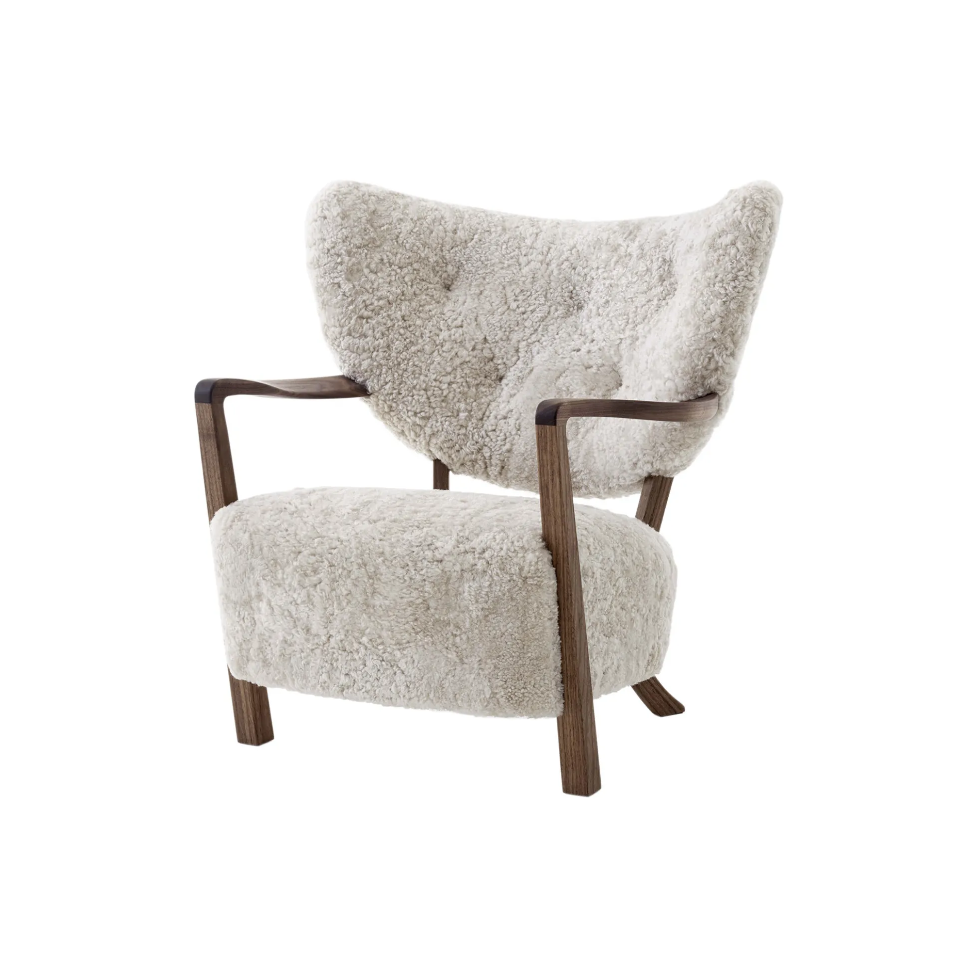 Wulff ATD2 Lounge Chair, sheepskin moonlight/oiled walnut