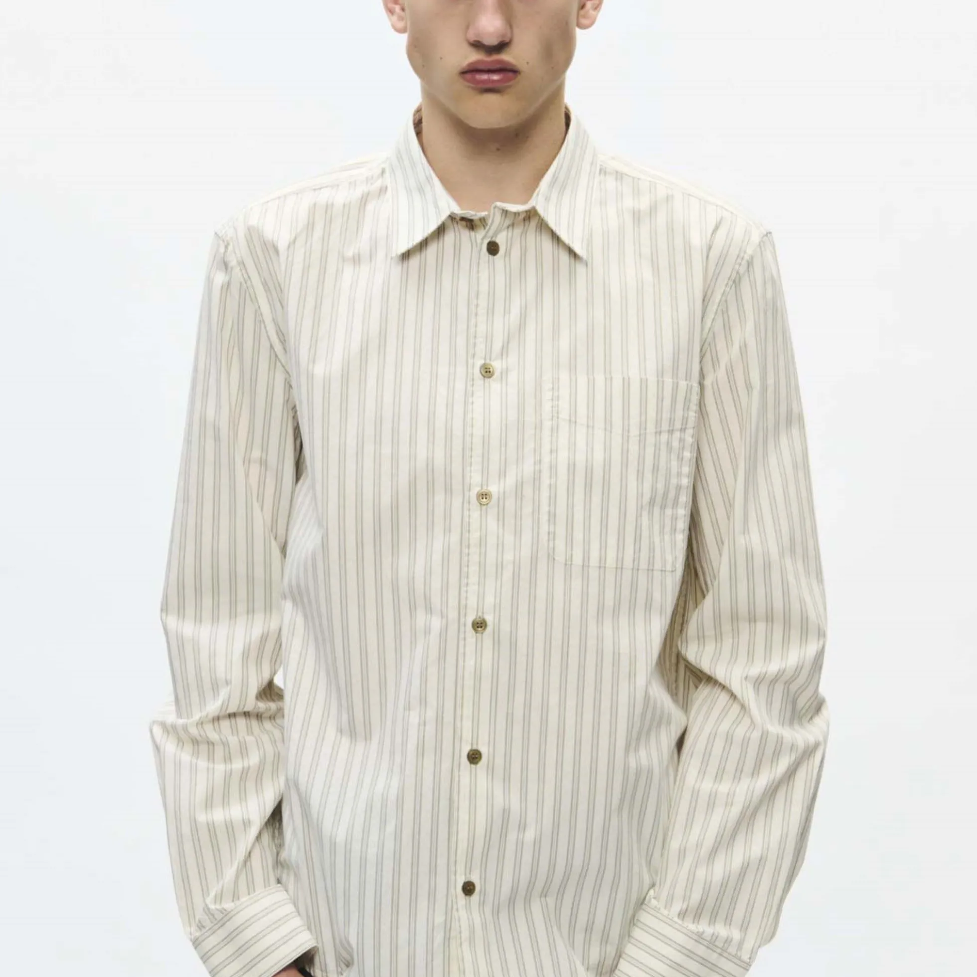 WWAdrian shirt, silver birch stripe