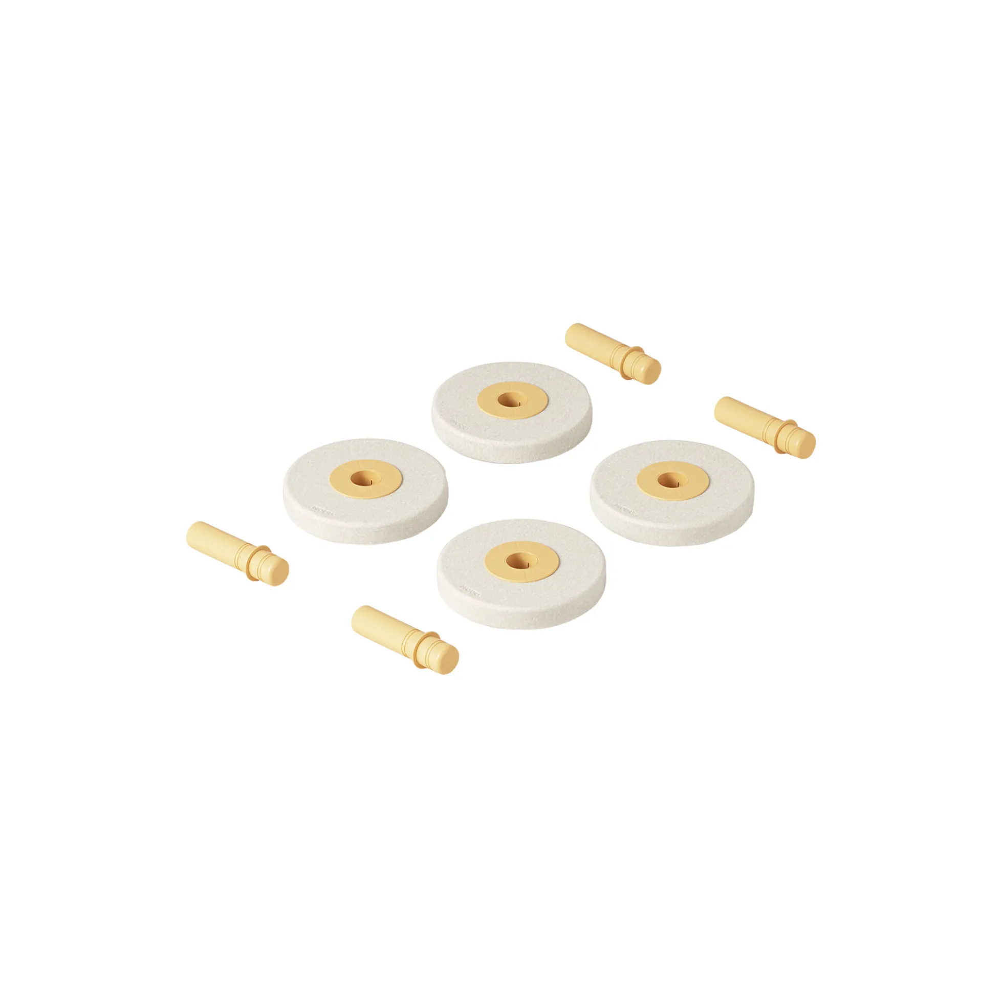 4 x skumhjul, sand grey/honey yellow