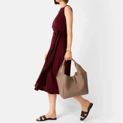 Zaira Hobo Bag M, taupe